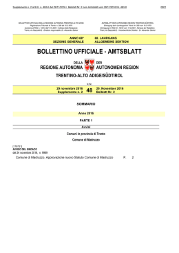 bollettino ufficiale - amtsblatt - Regione Autonoma Trentino