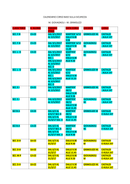 corsi sicurezza calendario classi terze