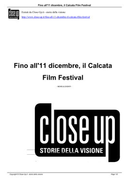 Fino all`11 dicembre, il Calcata Film Festival