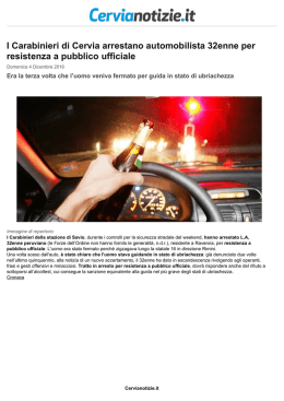 I Carabinieri di Cervia arrestano automobilista