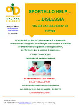 Sportello Help Pistoia 16-17