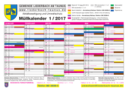 Müllkalender 2016 im Überblick - Gemeinde Liederbach am Taunus