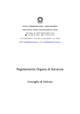 Regolamento Organo di Garanzia - Istituto Comprensivo "Emilia