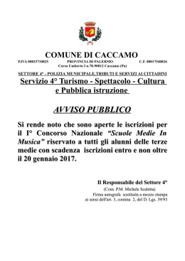 avviso pubblico - Comune di Caccamo