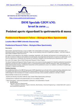 DSM Speciale GIOVANI - Divisione di Spettrometria di Massa
