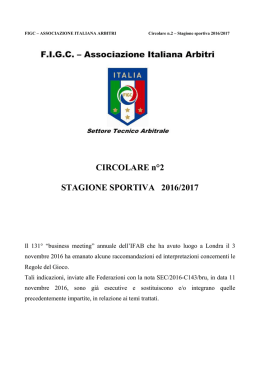 Circolare 2 - Associazione Italiana Arbitri