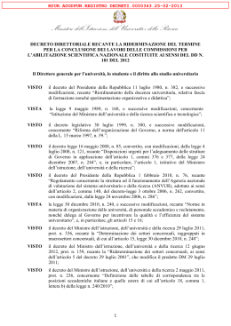 Decreto Direttoriale n. 343 del 25 febbraio 2013