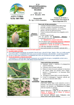 ARSAC_bollettino di difesa fitosanitaria del limone n. 21