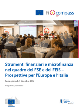 Strumenti finanziari e microfinanza nel quadro del FSE - Fi
