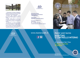 Scarica la brochure 2016-2017 - Master Auditing e Controllo Interno