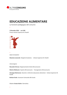 EDUCAZIONE ALIMENTARE - Istituto Superiore "Mario Rutelli