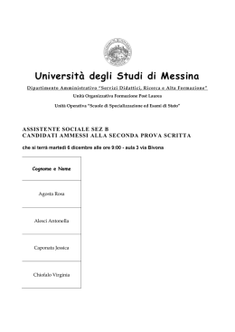 Ass. soc. B - Università degli Studi di Messina