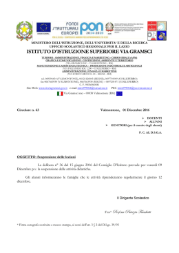 ISTITUTO D`ISTRUZIONE SUPERIORE VIA GRAMSCI