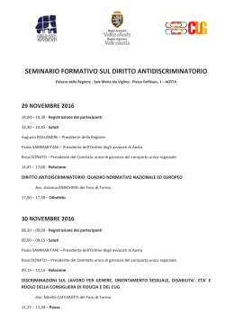 Seminario - Sito ufficiale della Regione Autonoma Valle d`Aosta