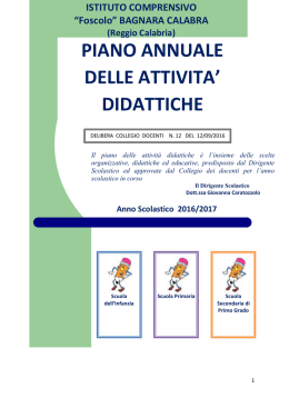 Piano delle Attivit&agrave; - Bagnara Calabra