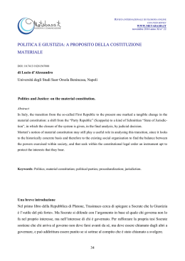 Politica e giustizia: a proposito della costituzione materiale