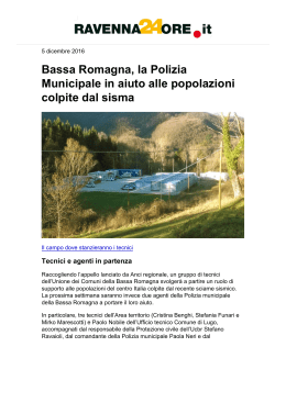 Bassa Romagna, la Polizia Municipale in aiuto alle