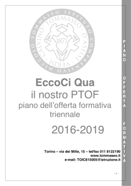 PTOF 2016-2019 - Istituto Comprensivo Niccolò Tommaseo di Torino