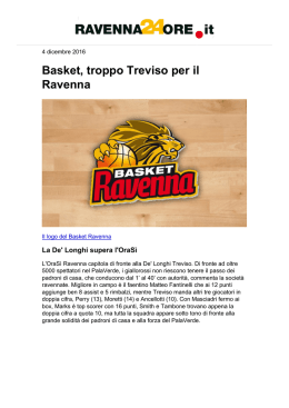 Basket, troppo Treviso per il Ravenna