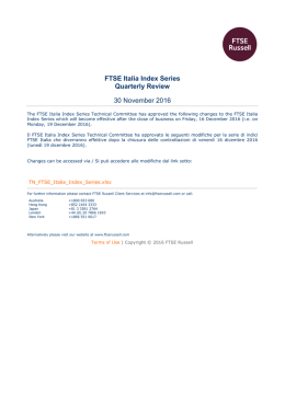 FTSE Italia Index Series Quarterly Review 30 November 2016