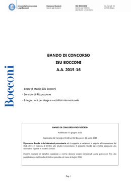 bando di concorso isu bocconi aa 2015-16