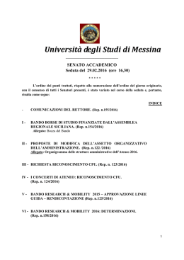 S.A. 29.02.2016 - Università degli Studi di Messina