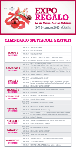 Calendario Spettacoli Gratuiti - Expo