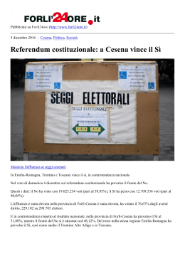 Referendum costituzionale: a Cesena vince il Sì