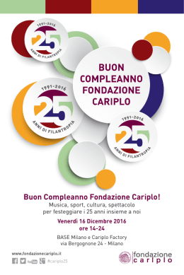 Buon Compleanno Fondazione Cariplo!