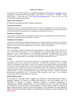 Informativa Privacy - Rotary Club Genova 2032