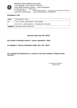 Calendario (Help) – Variazioni - Liceo Statale "Carlo Porta" di Monza