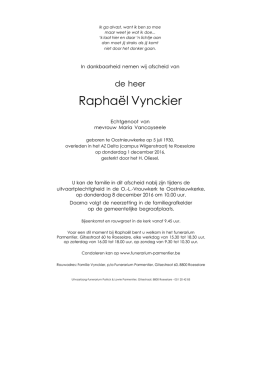Raphaël Vynckier - Funerarium Parmentier Roeselare