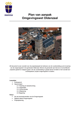 Plan van aanpak Omgevingswet Oldenzaal