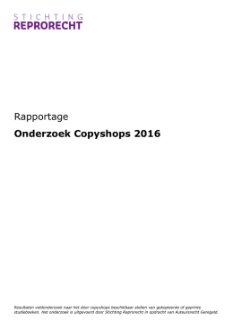 Rapportage Onderzoek Copyshops 2016