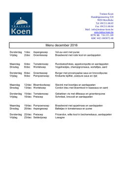 Menu december 2016 - Paus Johannescollege Merelbeke