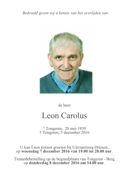 Leon Carolus - Uitvaartzorg DRIESEN