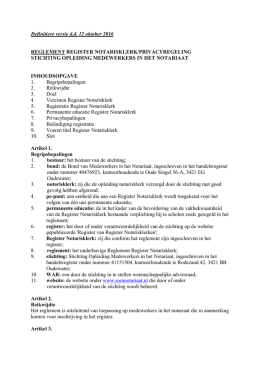 reglement registernotarisklerk - Stichting Opleiding Medewerkers in