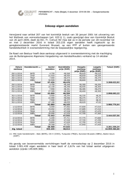 1 Inkoop eigen aandelen