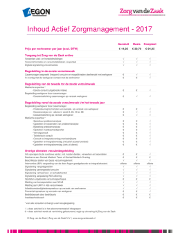 Inhoud Actief Zorgmanagement - 2017