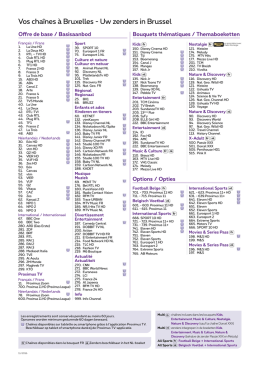 Vos cha&icirc;nes &agrave; Bruxelles - Uw zenders in Brussel