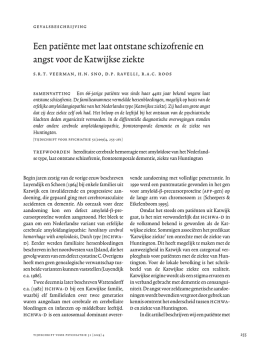 A female patient with late-onset schizophrenia and fear of Katwijk