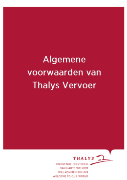 Algemene voorwaarden van Thalys Vervoer