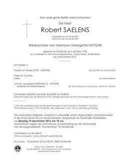 Robert SAELENS - uitvaart