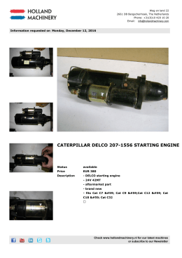 CATERPILLAR DELCO 207-1556 STARTING ENGINE