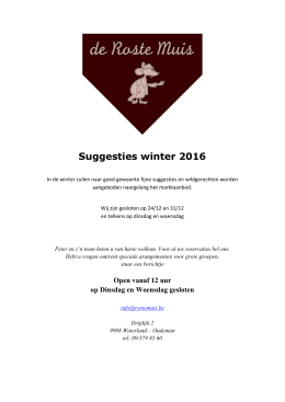 Suggesties winter 2016
