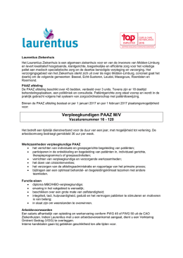 Verpleegkundigen PAAZ - Leren en werken in het Laurentius