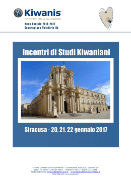 Programma - Kiwanis Distretto Italia