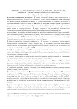 Audizione Banca d`Italia – TFR in busta paga