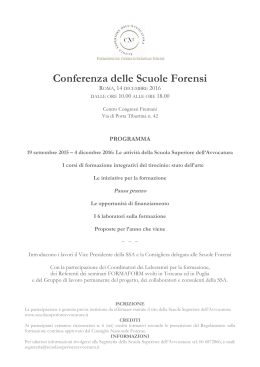 Conferenza Scuole forensi -Roma, 14 dicembre 2016