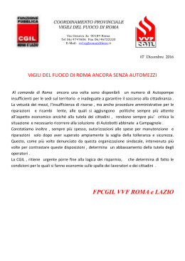Roma - Comunicato mezzi - Funzione Pubblica Cgil